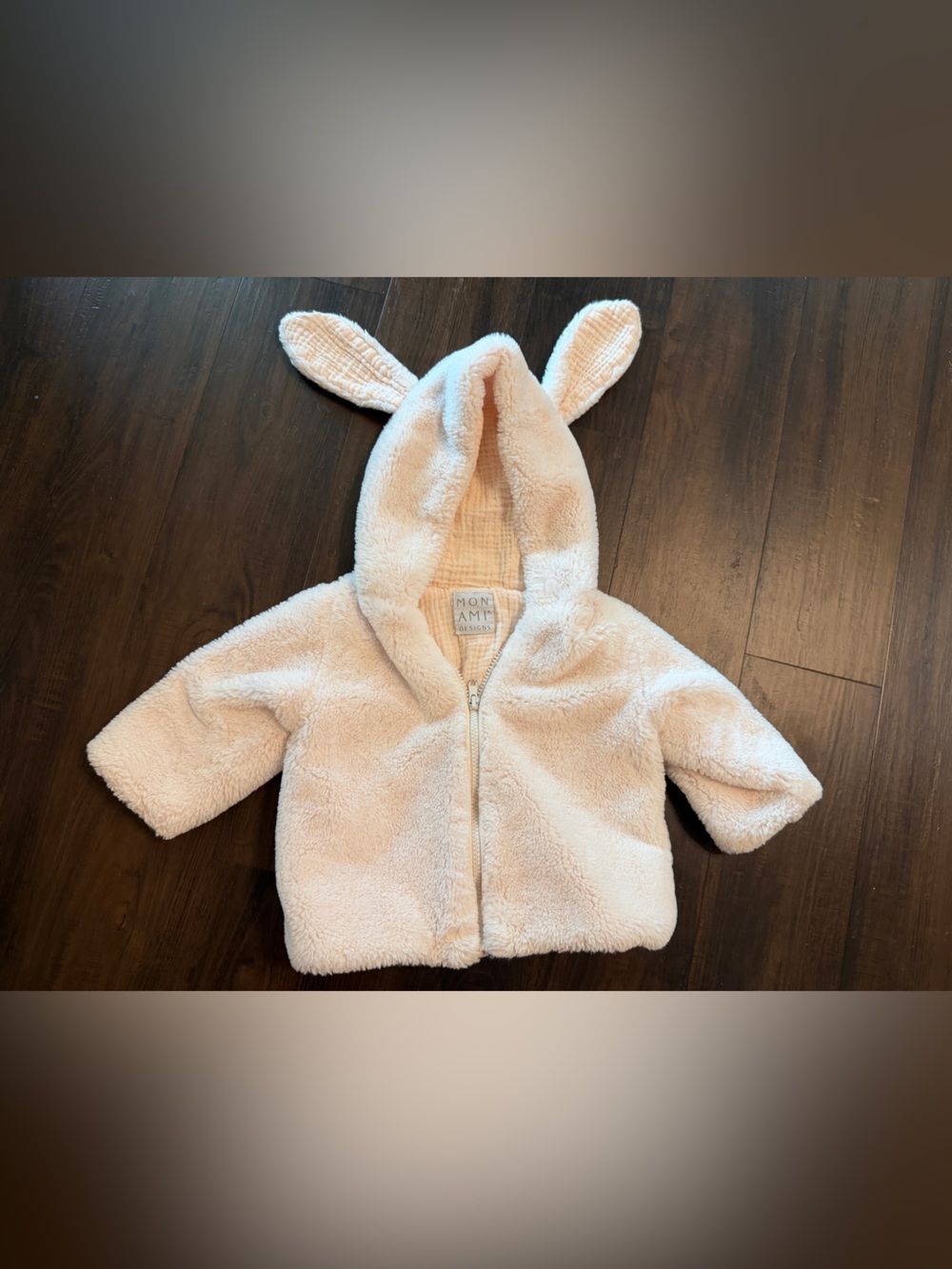 Mon Ami Designs Baby Bunny Jacket 12-18M Plush Faux Fur Hooded Rabbit Ears